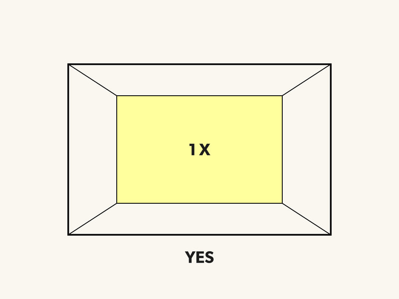 Diagram of a photo frame with straight walls taken on the standard lens
